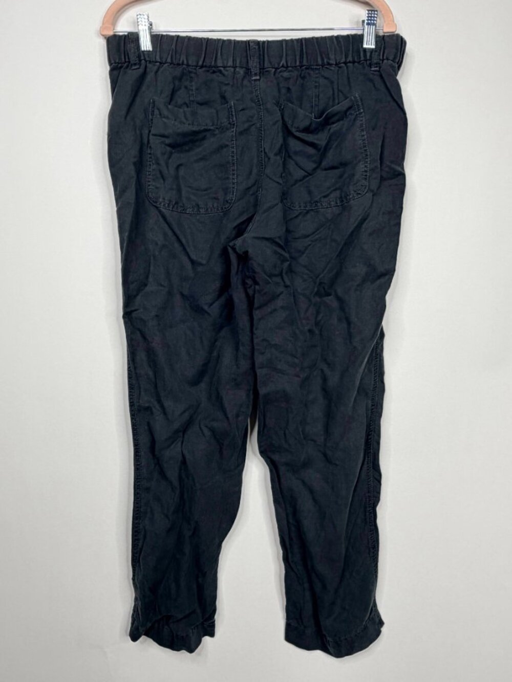 J. Crew Weekend Linen Pant Mid Rise Black 10 #A3061 - Picture 3 of 7